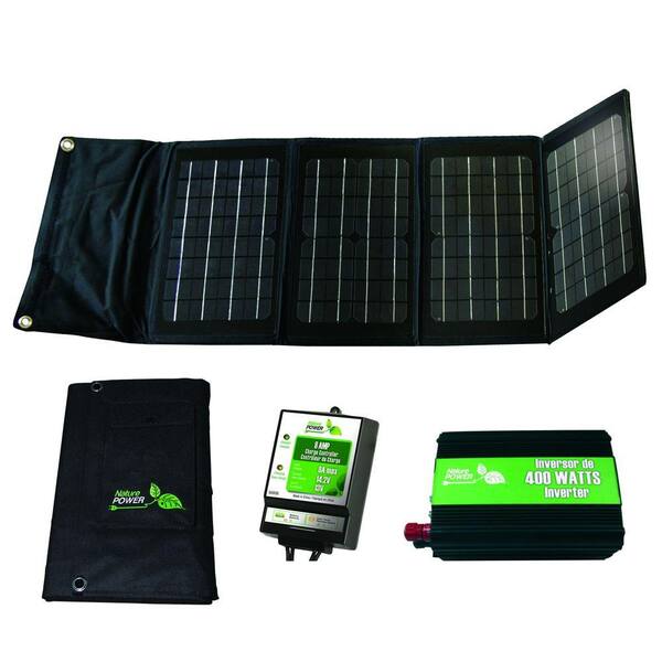 NATURE POWER 40-Watt Folding Solar Panel Charging Kit