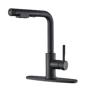 Single Handle Pull Down Sprayer Kitchen Faucet 3 in 1 Stainless Steel Kitchen Sink Faucet 1 Hole Or 3 Hole Matte Black