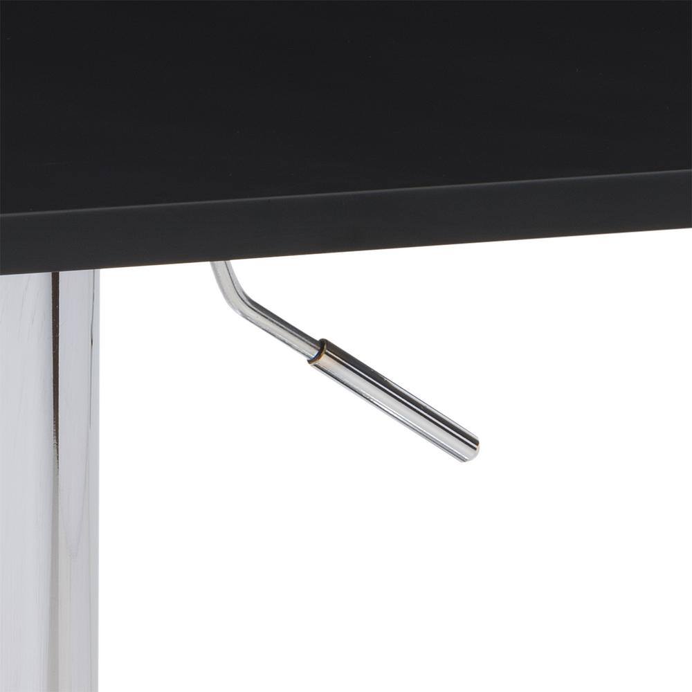 Adjustable Height Black and Chrome Square Bar Table