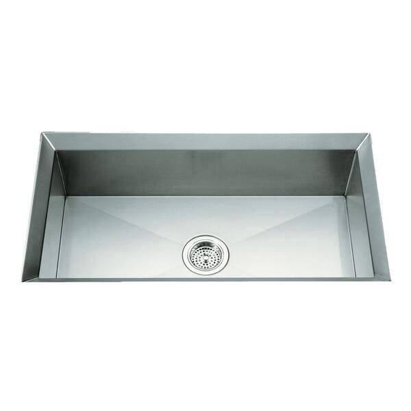 KOHLER Poise Undermount Stainless Steel 33 in. Single Bowl Kitchen Sink