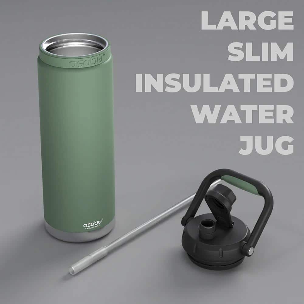 Basil Green 50 oz Stainless Steel Insulated Water Bottle with Comfort Handle