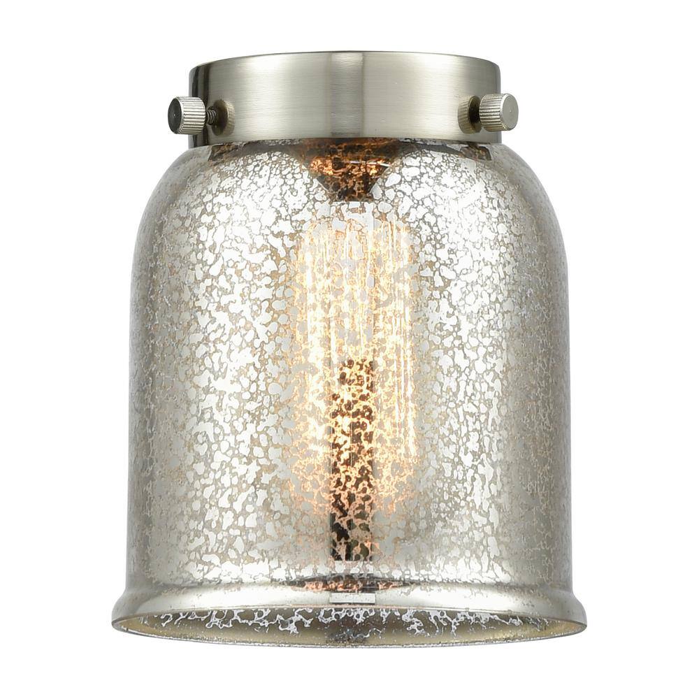 Polished Nickel Mini Pendant with Mercury Glass Shade