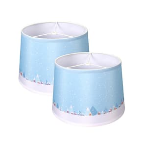 Winter Collection Limited Edition Round Empire Shape 12 in. x 10 in. x 8 in. Snowy Village Lamp Shade (2-Pack)