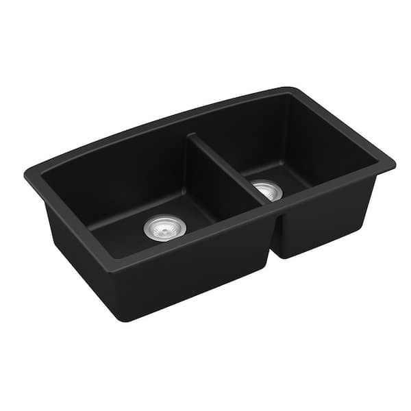 Karran Undermount Quartz Composite 32 in. 60/40 Double Bowl