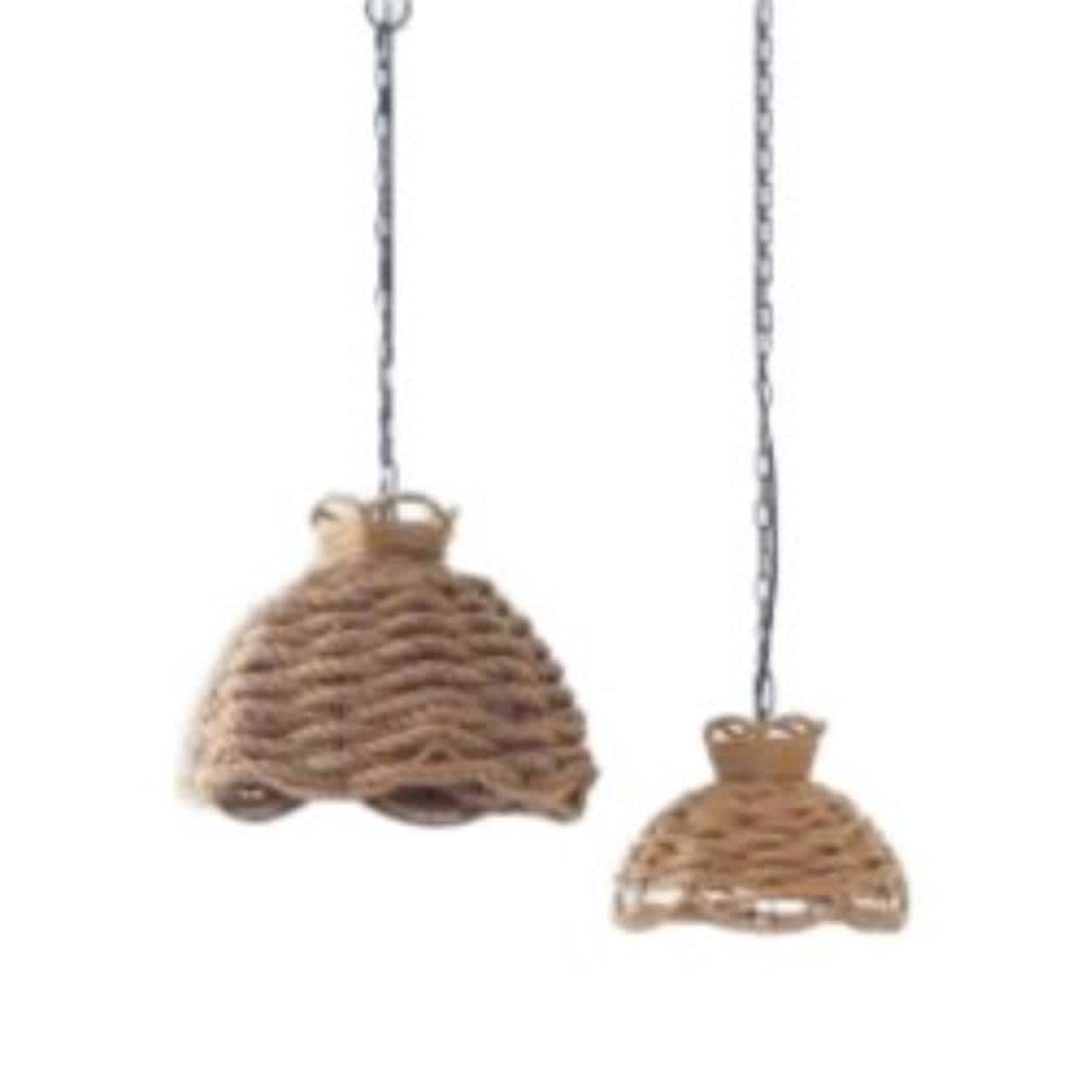 Brown Rope Woven Chandelier Set of 2 Large D18x13 Small D13x9.5 for Porch Patio price history on PriceWatchPro