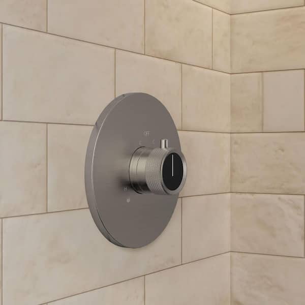 5 in. Wall Mount Single Handle 2-Spray Tub and Shower Faucet 2.5 GPM in Brushed Nickel Valve Included