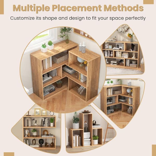 @nctwayvstan_ Costway 33 in. Tall Natural Engineered Wood 3-Shelf Accent