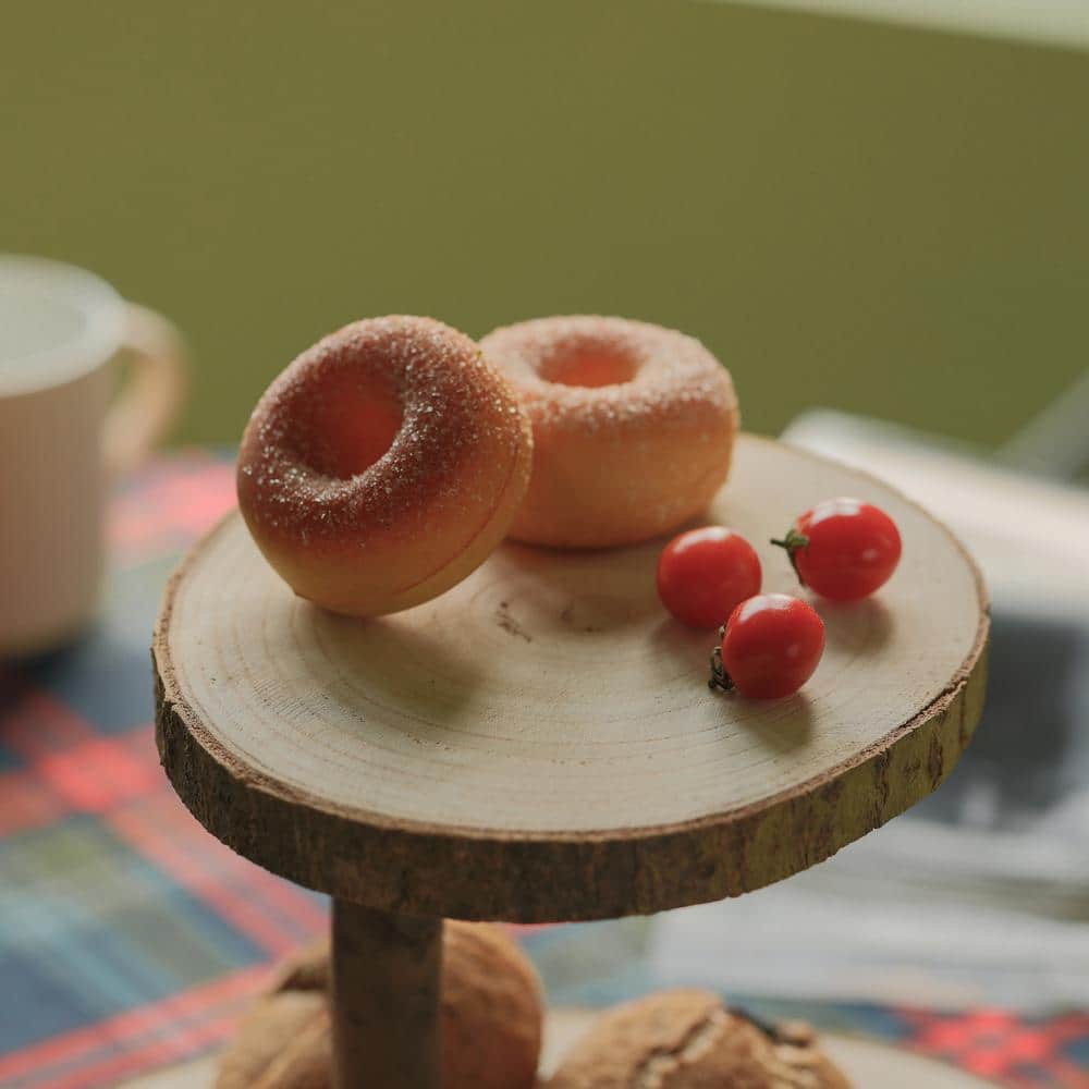 Rustic Two-Tier Natural Wood Tree Bark Server Tray