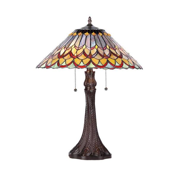 Chloe Lighting Cassidy 24 in. Tiffany Style Geometric Table Lamp with 18 in. Shade