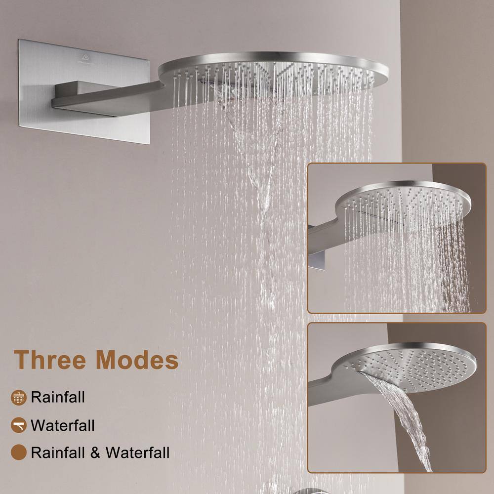 Brushed Nickel Multi-Head Thermostatic Rain Shower System