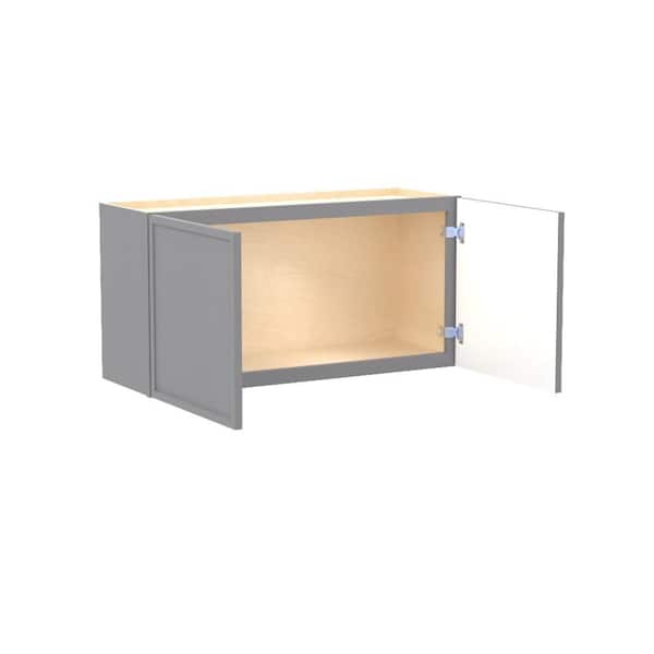 Franklin 36 in. W x 12 in. D x 18 in. H Assembled Plywood Wall Bridge Kitchen Cabinet in Veiled Gray with Soft Close