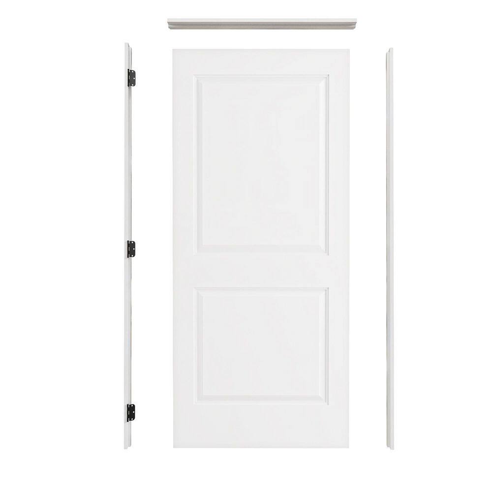 34 in. x 80 in. 2-Panel Right-Handed White Hollow Core Wood Interior Single Prehung Door Kit with Quick Assemble Jamb price history on PriceWatchPro