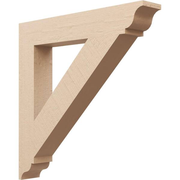 Ekena Millwork 5.5 in. x 36 in. x 36 in. Traditional Traditional Rough Cedar Woodgrain Timberthane Polyurethane Bracket, Primed Tan