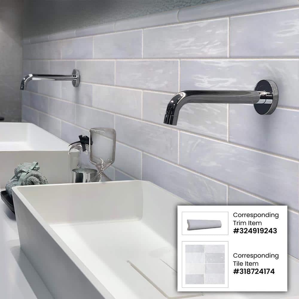 Lavanda Blue Polished Ceramic Subway Tile 2.58 x 8 Inch