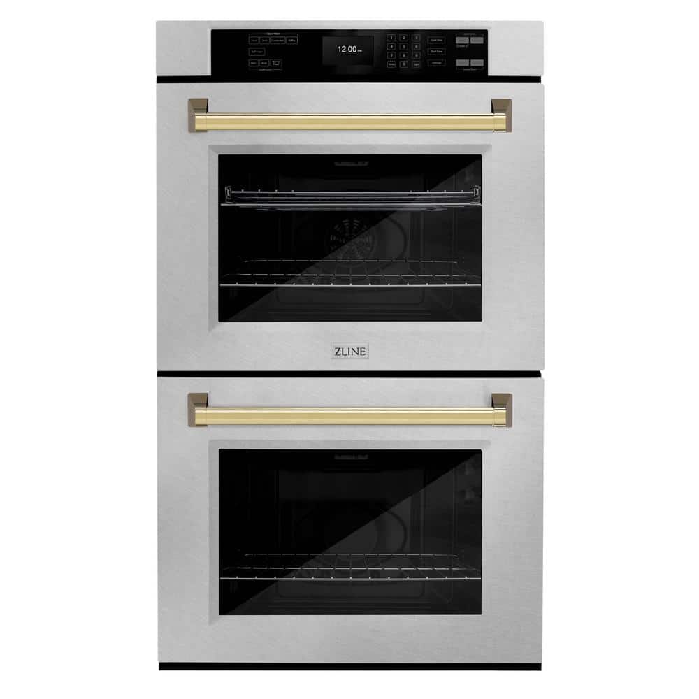 Autograph Edition 30 in. Double Electric Wall Oven with Convection in Fingerprint Resistant Stainless and Polished Gold