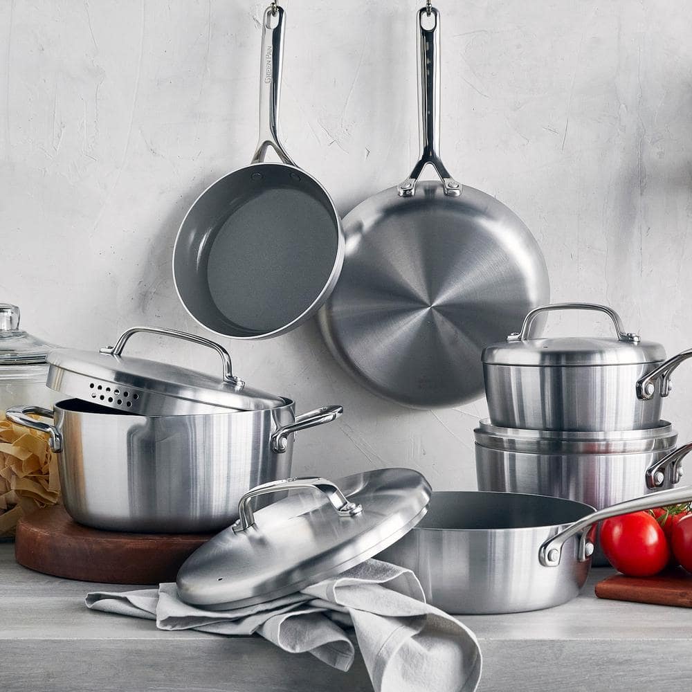 GreenPan GP5 Stainless Steel 5-Ply Ceramic Nonstick 13-Piece Cookware Set