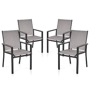 4-Pieces Patio Outdoor Dining Chairs Set, Textilene Metal Bistro Chairs for Garden Backyard