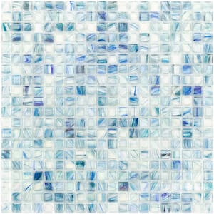 Breeze Blue Ocean 12-3/4 in. x 12-3/4 in. Face Mounted Glass Mosaic Tile (1.15 sq. ft./Each)