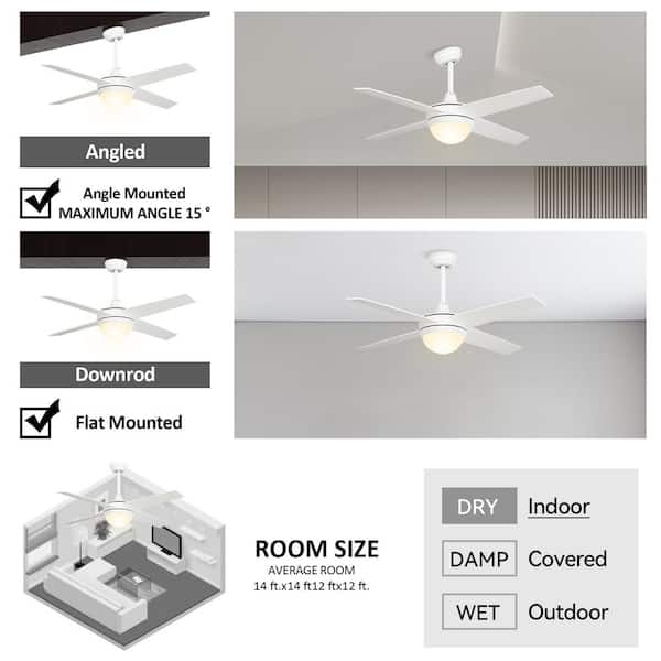 CARRO Nova 52 in. Integrated LED Indoor White Smart Ceiling Fan