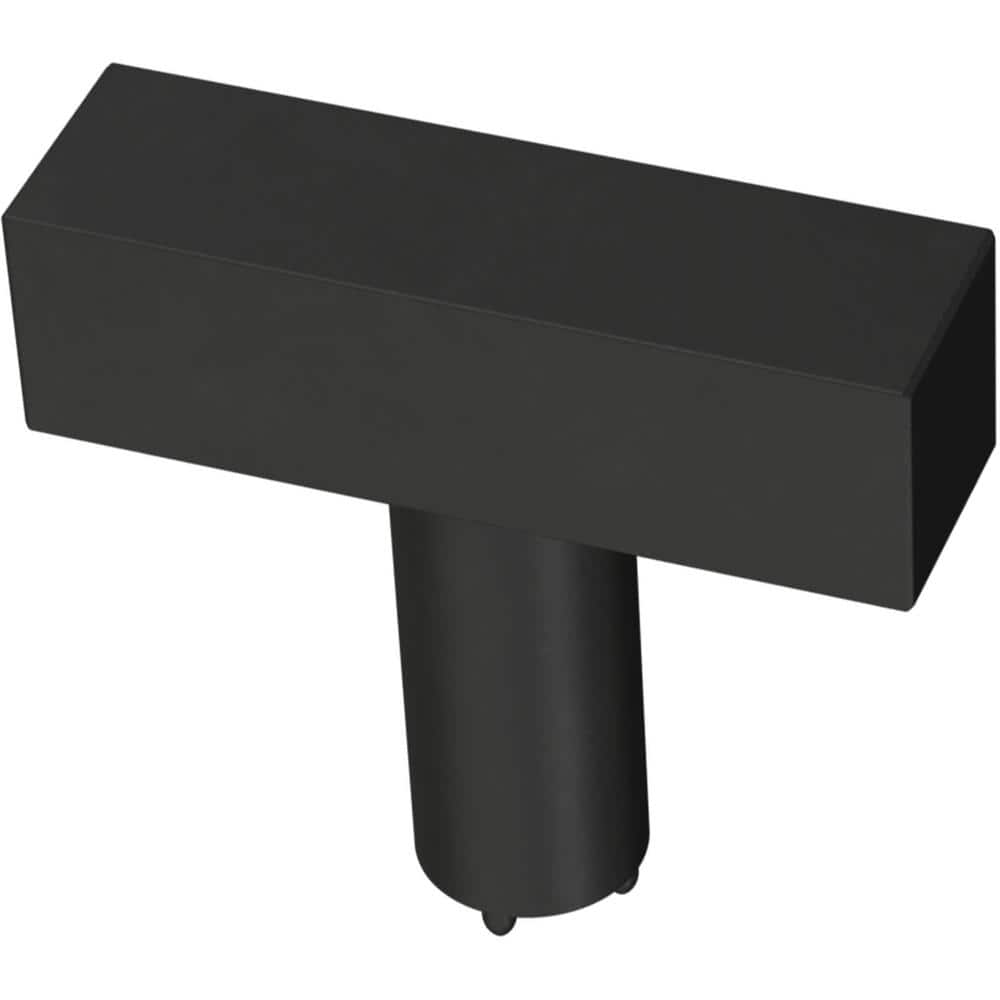 Matte Black T-Shaped Modern Brass Cabinet Knob
