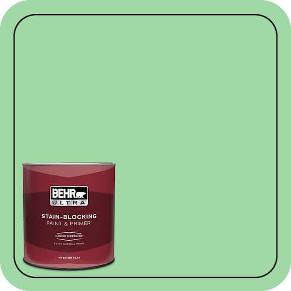 BEHR ULTRA 1 qt. #450B-4 Green Trance Extra Durable Flat Interior Paint & Primer