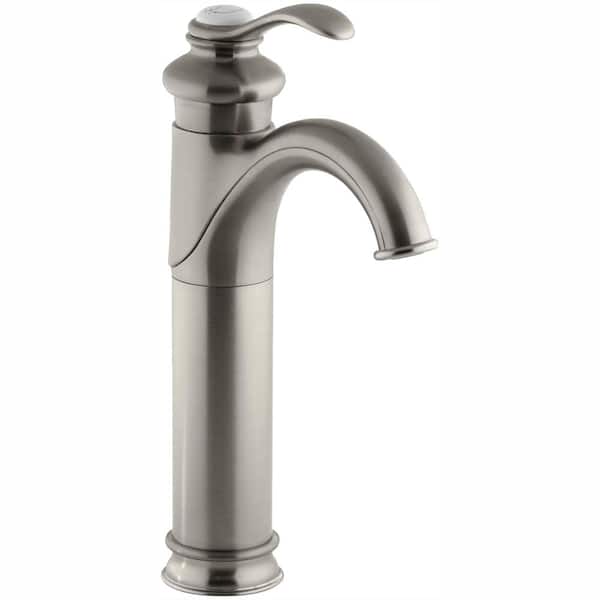 KOHLER Fairfax Tall Single Hole Single Handle Low-Arc Water-Saving Bathroom Faucet in Vibrant Brushed Nickel