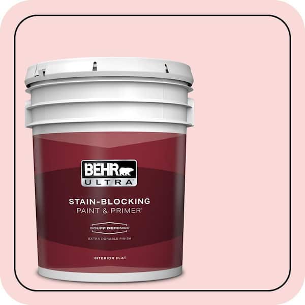 BEHR ULTRA 5 gal. #140A-2 Coy Pink Extra Durable Flat Interior Paint & Primer