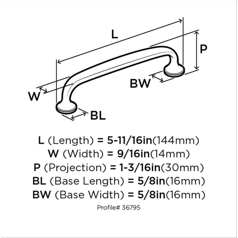 Polished Chrome Traditional Cabinet Bar Pull with Mounting Hardware