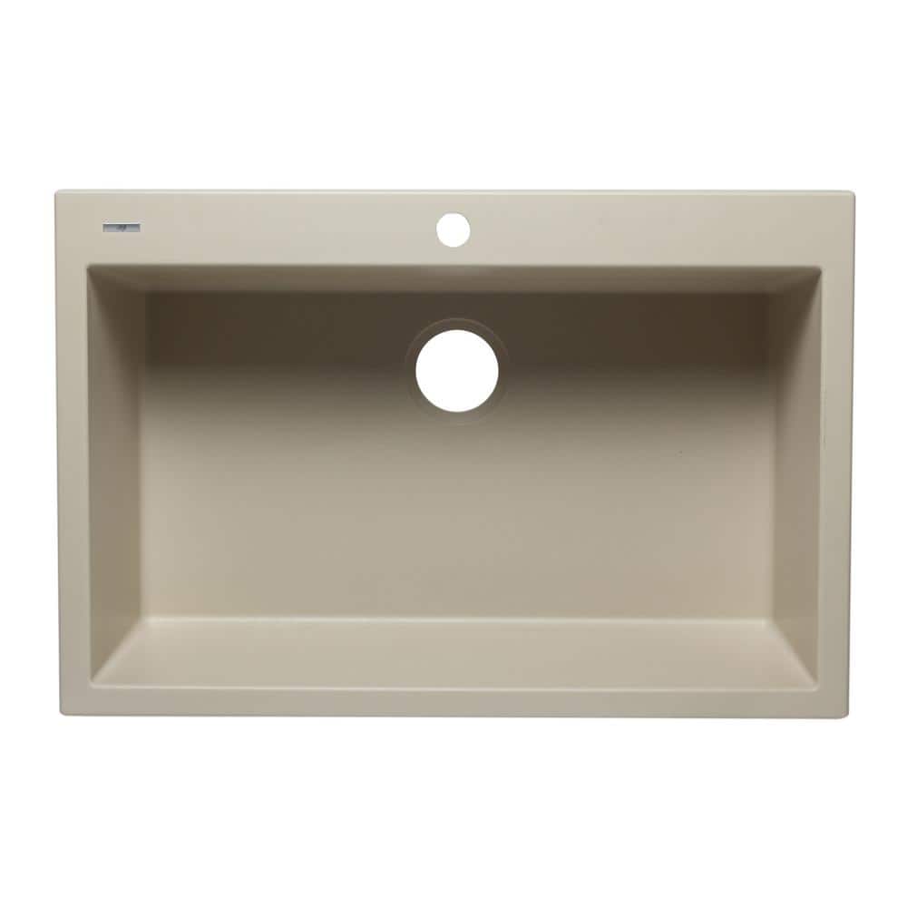 Biscuit 33'' Single Bowl Drop-In Granite Kitchen Sink