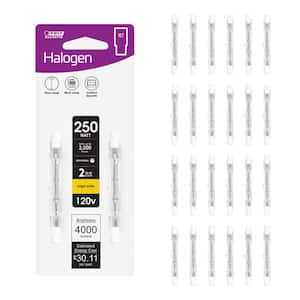 250-Watt T3 R7 Short Base Dimmable Halogen Light Bulb, Bright White 2700K (24-Pack)