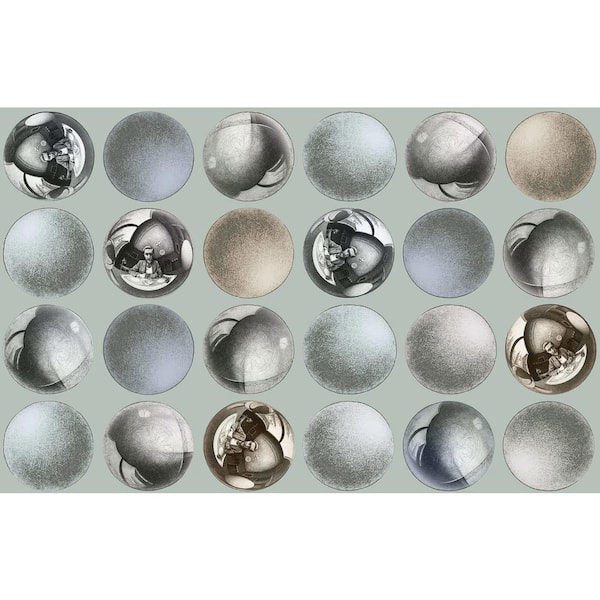 Sirpi Mattel Grey Sphere Paper Strippable Roll (Covers 74.3 sq. ft.)