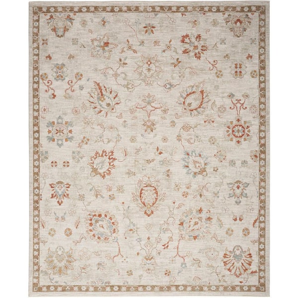 Nourison Asher Ivory 4 ft. x 6 ft. All-over design Traditional Area Rug