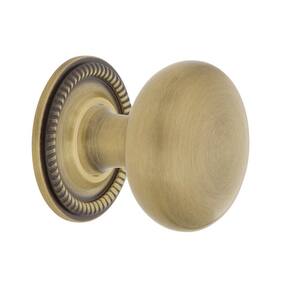 New York 1-3/8 in. Antique Brass Cabinet Knob with Rope Rose