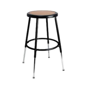 Felix Collection Height Adjustable 19 in. to 27 in. Stool, Black Metal Frame, Masonite Seat Pan, Assembly Ready
