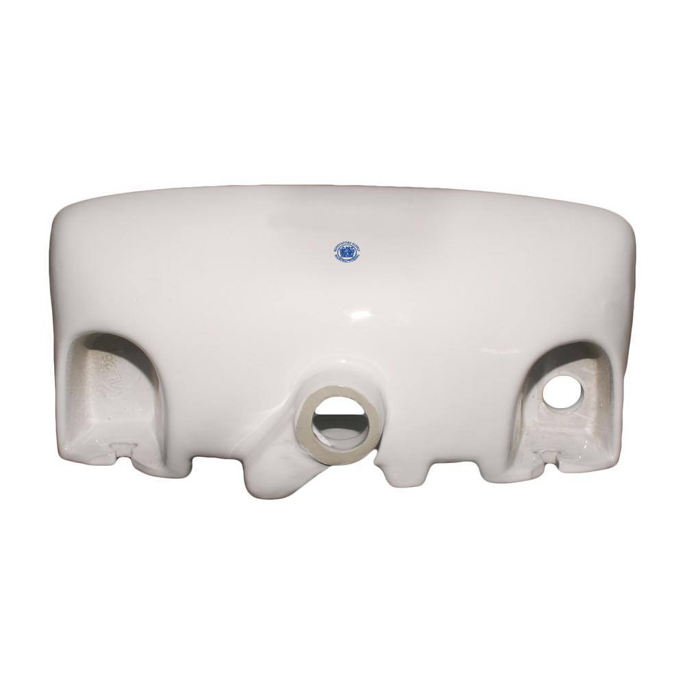Edgewood White Ceramic Wall-Mount Vessel Sink with Chrome Faucet