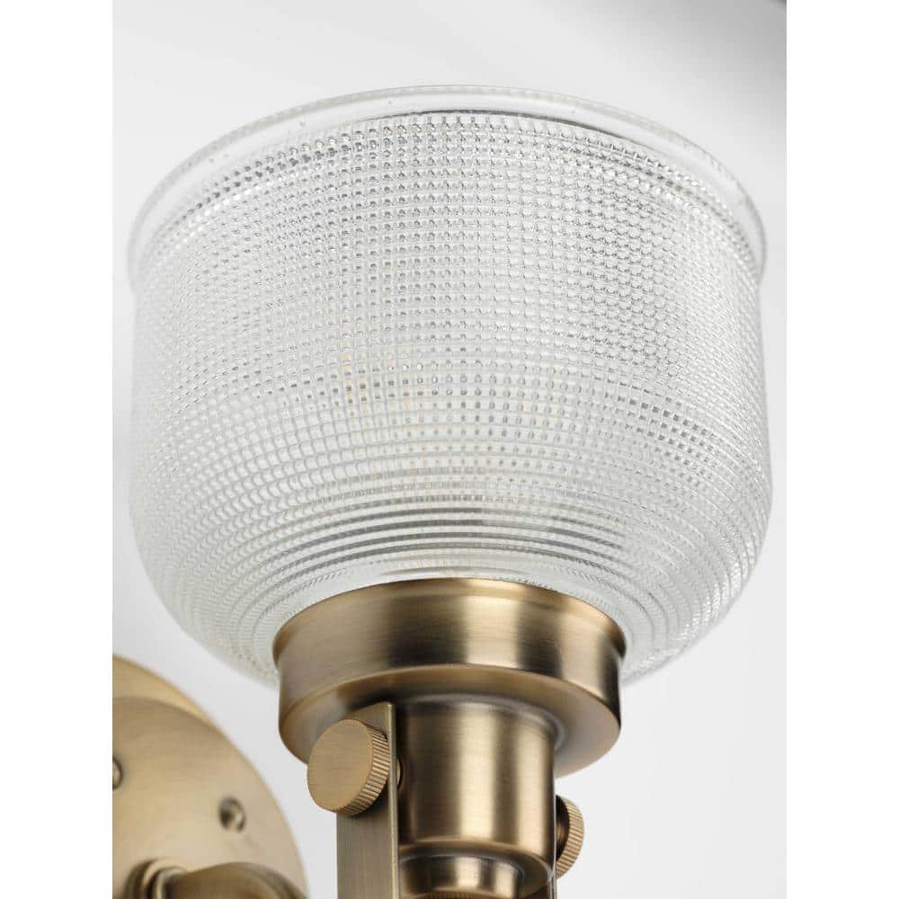 Vintage Brass Prismatic Glass Shade Wall Sconce