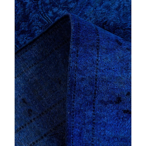 Overdyed Purple 3 ft. x 21 ft. Solid Wool Indoor Runner Rug