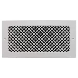 Essex Base Board 14 in. x 6 in. Opening, 8 in. x 16 in. Overall Size, Polymer Resin Decorative Return Air Grille, White