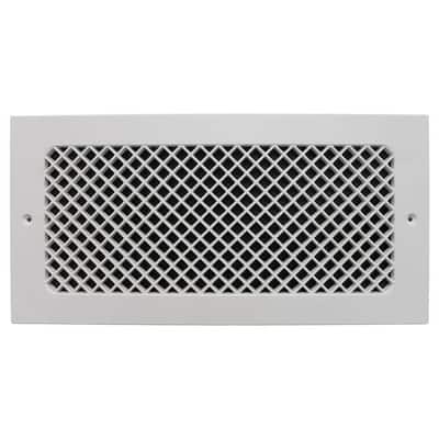 Essex Wall Mount 14 in. x 6 in. Opening, 8 in. x 16 in. Overall Size, Polymer Resin Decorative Return Air Grille, White