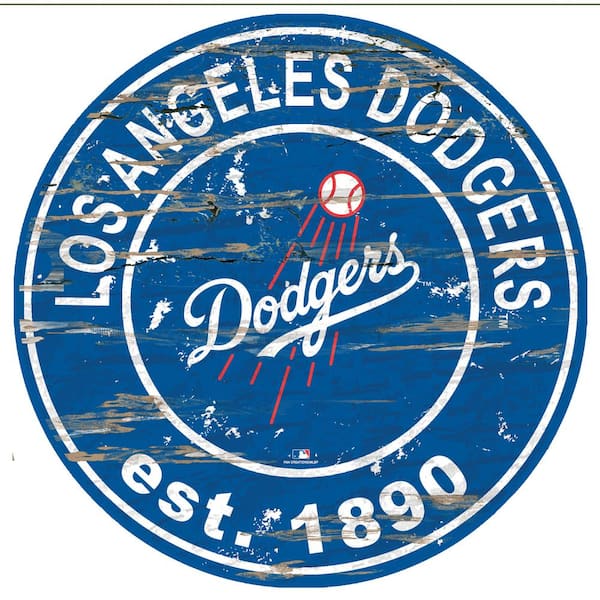 Fan Creations MLB Las Angeles Dodgers 24 in. Distresed Wooden Wall Art Circle Sign