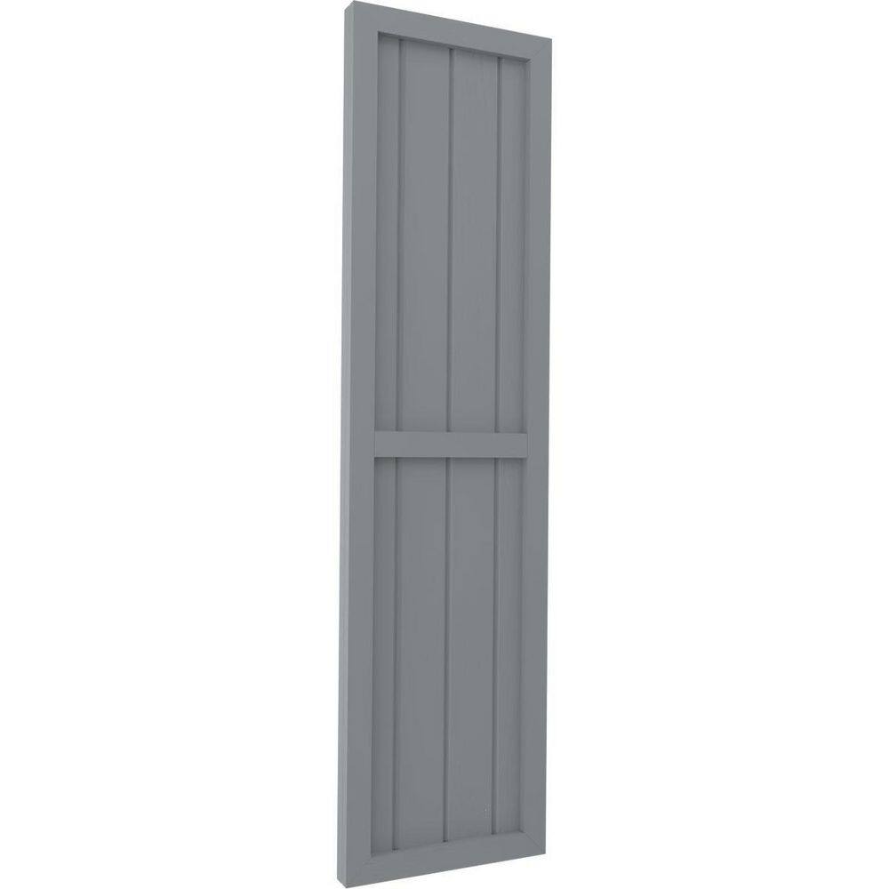 Ocean Swell Blue Mango Wood Board-n-Batten Exterior Shutters, 14"W x 39"H