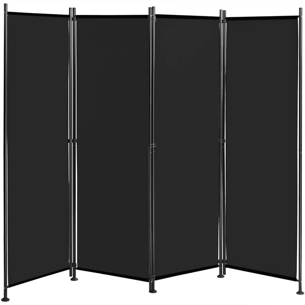 Costway 5.58 ft. Black 4-Panel Room Divider HW65773BK