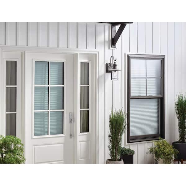 Riverwood 19.5 in. 1-Light Weathered Zinc Outdoor Hardwired Wall Lantern Sconce with No Bulbs Included (1-Pack)