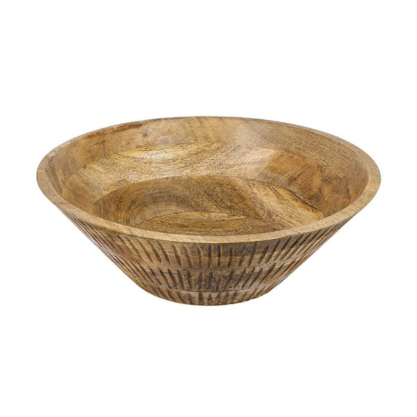 Avex D12x4" Brown Wood Round Decorative Bowl