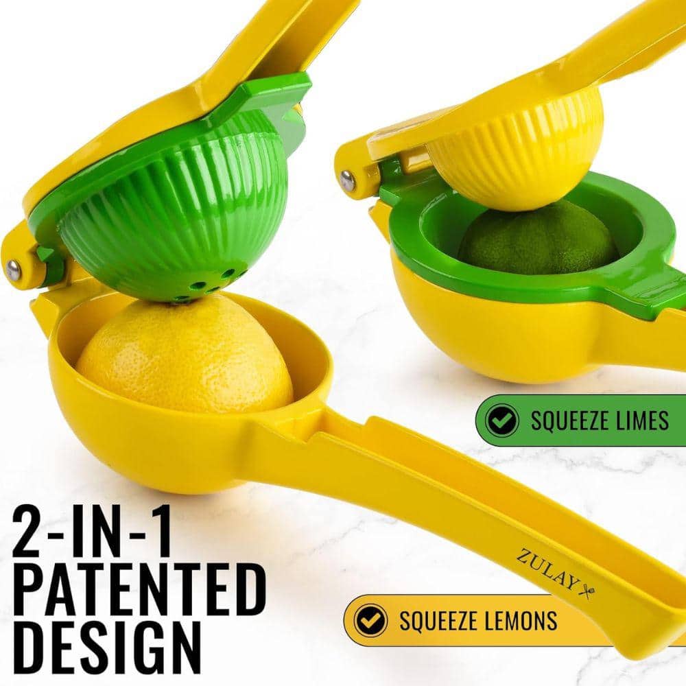 Yellow and Green Aluminum Citrus Juicer with Seed Filter