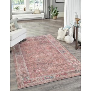 Nostalgia Euphoria Rust Red and Brown 8 ft. x 10 ft. Machine Washable Area Rug