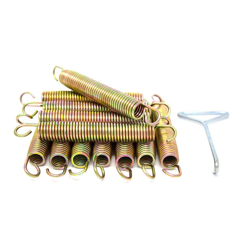 Set of 12 Rust-Resistant Galvanized Steel Trampoline Springs with Puller