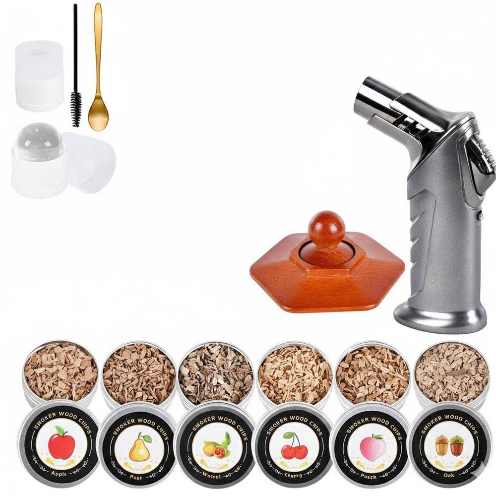 Brown Wood Whiskey Smoker Kit Home Bar Cocktail Smoker Infuser Kitchen Gift Set for Men (No Butane) price history on PriceWatchPro
