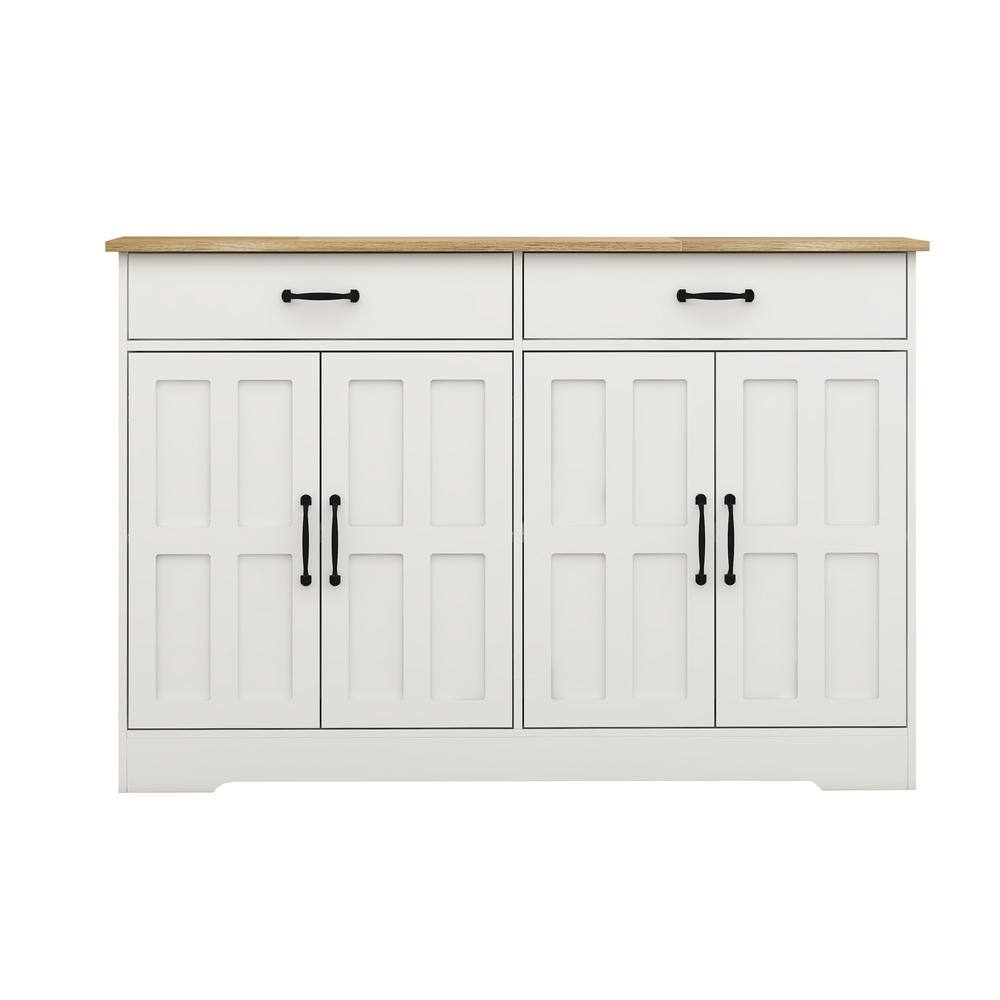 FUNKOL 47.95inx15.35inx32.09in MDF Ready to Assemble Kitchen Cabinet in ...