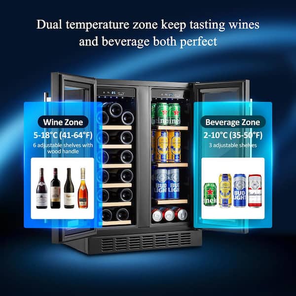 Hot drinks 保温器 2段 Aaobosi 24 in. Dual Zone 19-Wine Bottles and 57-Cans